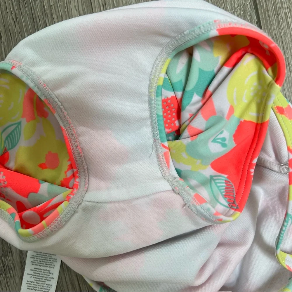 CARTERS RUFFLED SHOULDER ONE PIECE SWIMSUIT FLORAL 12MO